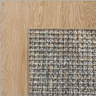 Heavy Ribbed Slate Sisal with Oak Wool Overlock Border 4.0(L) x 3.5(W)